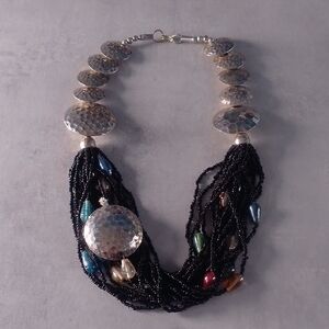 ✨ Vintage 1980s Multicolor Beaded Necklace, Bold Statement Jewelry ✨  Fun, vibra